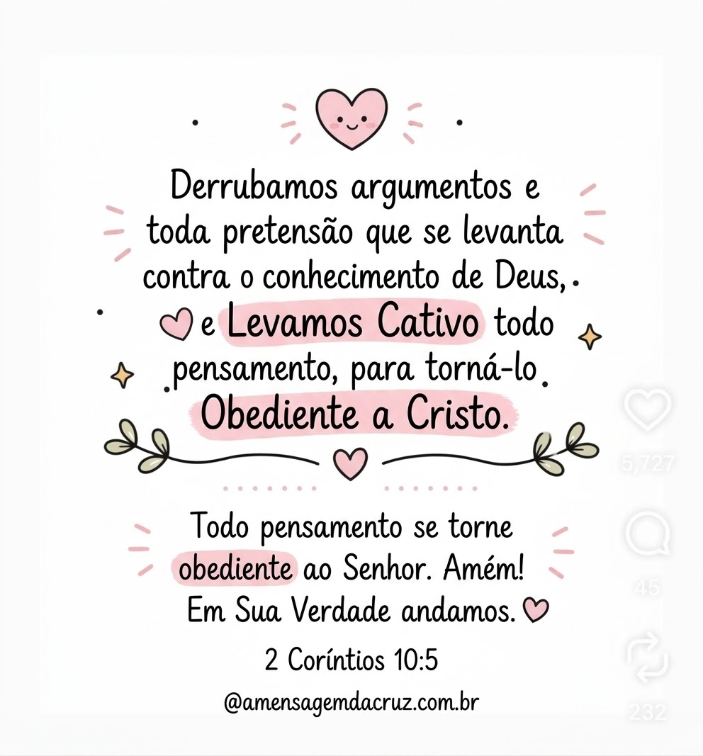 Levando todo pensamento cativo a Cristo – A batalha da mente